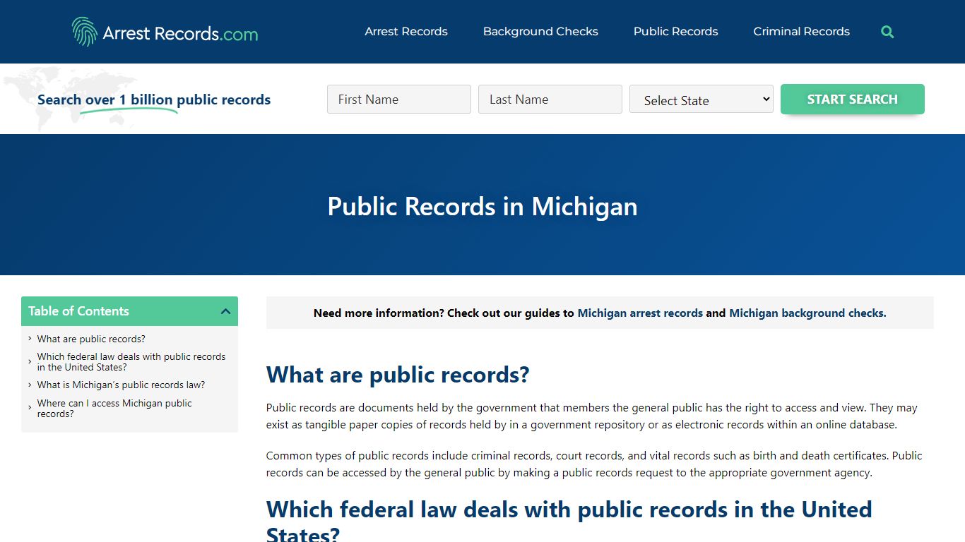 Michigan Public Records - Arrest Records.com